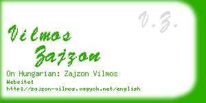 vilmos zajzon business card